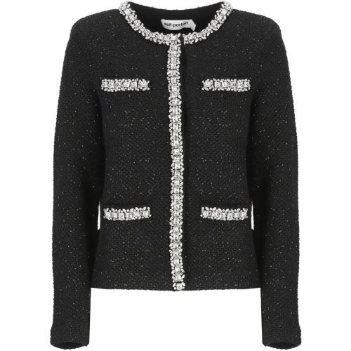 Black Sequin Knit Cardigan - Größe XS - self-portrait - Modalova