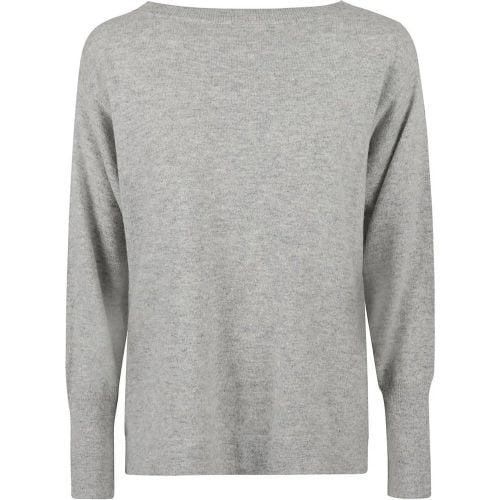 Light Grey Relaxed Fit Light Grey Cashmere Sweater - Größe L - Rosso Puro - Modalova