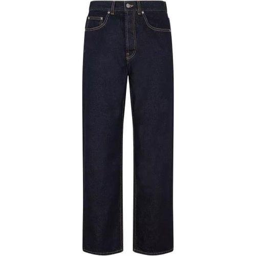 Logo Raw Wash Loose 5 Pkts Navy Blue Cotton Pants - Größe 32 - Palm Angels - Modalova