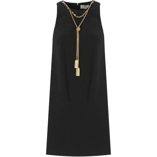 Black Dress With Chain - Größe 38 - Elisabetta Franchi - Modalova