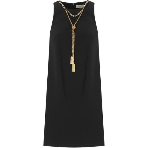 Black Dress With Chain - Größe 38 - schwarz - Elisabetta Franchi - Modalova