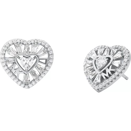 Ohrringe - Tapered Baguette Heart Stud Earrings - Gr. unisize - in Silber - für Damen - Michael Kors - Modalova
