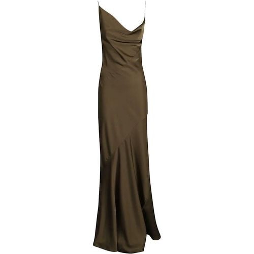 Olive Green Satin Long Dress - Größe 42 - Philosophy Di Lorenzo Serafini - Modalova