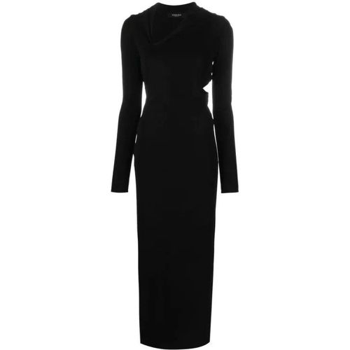 Black Slashed Hoodie Maxi Dress - Größe 40 - black - Versace - Modalova