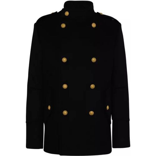 Black Virgin Wool Jacket - Größe 52 - black - Balmain - Modalova