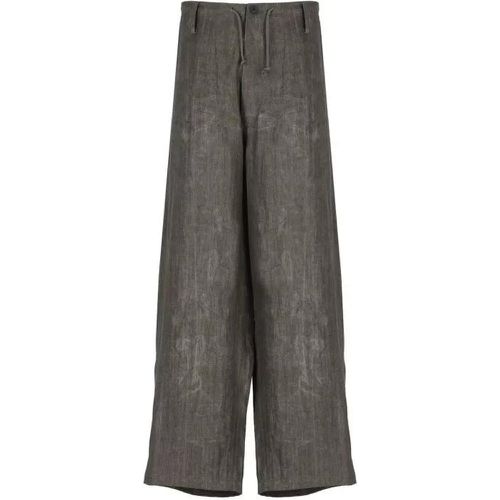 Dark Greypour Homme Linen Trousers - Größe M - gray - Yohji Yamamoto - Modalova