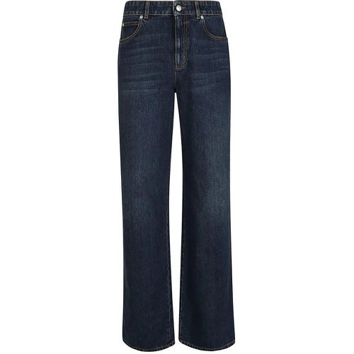 Wide Leg Indigo Cotton Denim Jeans - Größe 25 - alexander mcqueen - Modalova