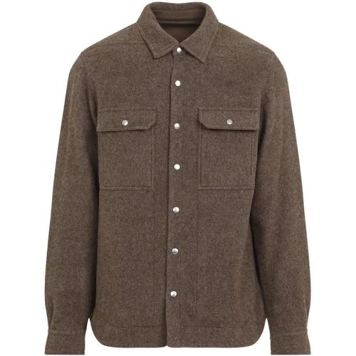 Brown Virgin Wool Shirt - Größe 48 - Rick Owens - Modalova