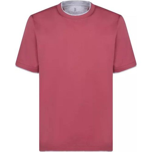 Cotton T-Shirt - Größe L - red - BRUNELLO CUCINELLI - Modalova