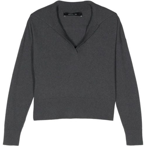 Anthracite Grey Knitted Sweater - Größe 42 - Federica Tosi - Modalova