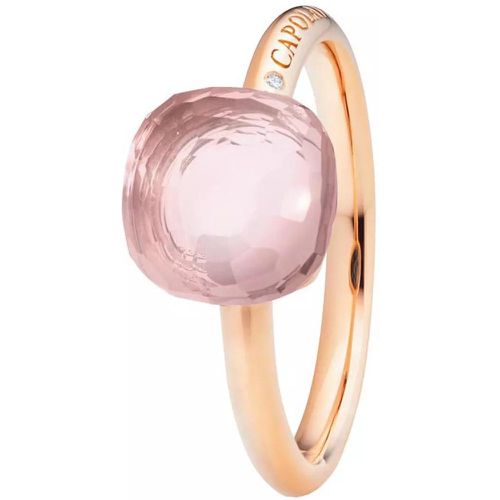 Ring - Ring Happy Holi Rose Quartz Cabochon - Gr. 50 - in - für Damen - Capolavoro - Modalova