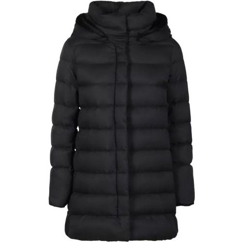 Black Goose Down Jacket With Quilted Design - Größe 42 - schwarz - Herno - Modalova