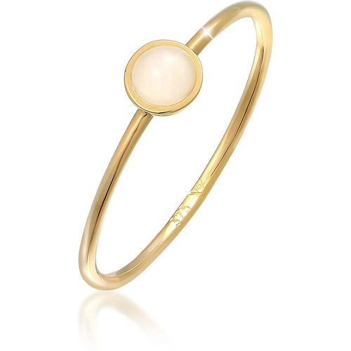 Ringe - Ring Solitär Rosa Quarz Edelstein 375 Gelbgold - Gr. 54 MM - in Rosa - für Damen - Elli - Modalova