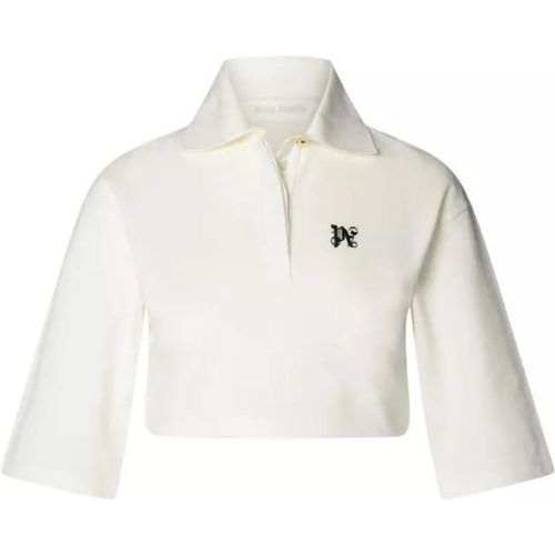 Monogram Crop Polo Shirt - Größe M - white - Palm Angels - Modalova