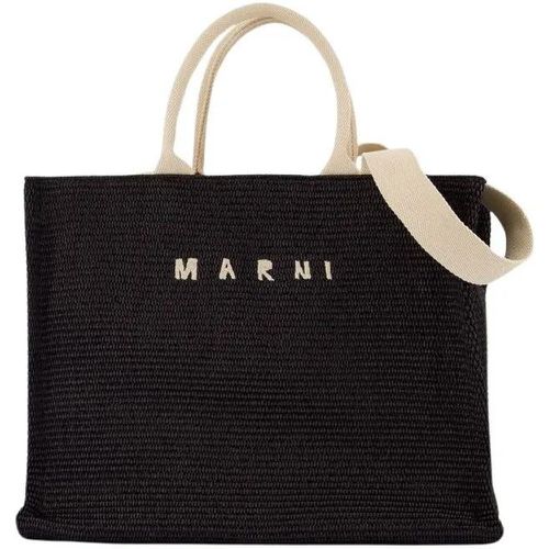 Totes & Shopper - Large Shopper Bag - Cotton - Black - Gr. unisize - in - für Damen - Marni - Modalova