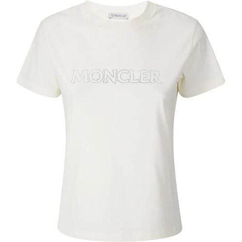 Short-Sleeved T-Shirt With Swarovski Logo - Größe L - Moncler - Modalova