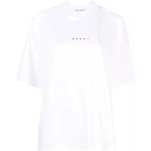 Logo-Print Milk White Cotton T-Shirt - Größe 38 - white - Marni - Modalova