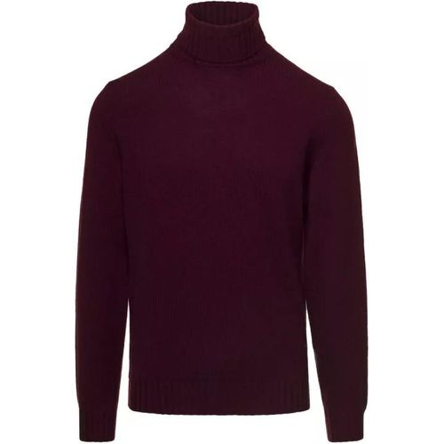 Bordeaux Turtleneck Sweater With Rib Trim In Wool - Größe 50 - multi - Gaudenzi - Modalova