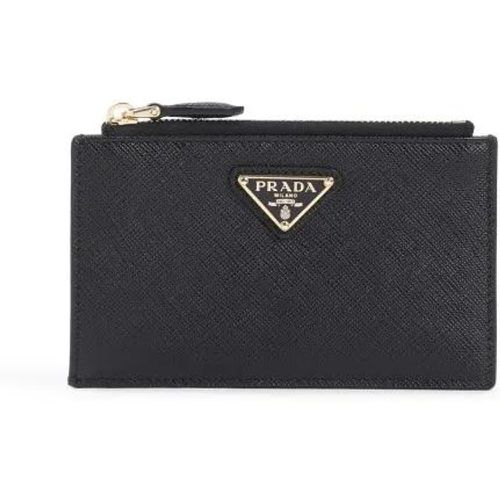 Portemonnaies - Black Calf Leather Card Holder - Gr. unisize - in - für Damen - Prada - Modalova