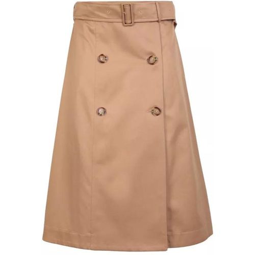 Flared-Cut Cotton Midi Skirt - Größe 6 - braun - Burberry - Modalova