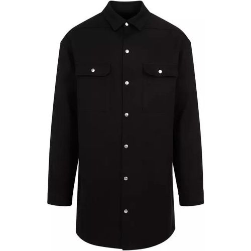 Jumbo Fogpocket Black Silk Wool Shirt - Größe 48 - black - Rick Owens - Modalova