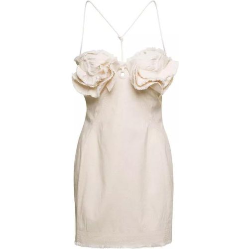 Le Robe Artichaut' Frayed Mini White Dress With Ru - Größe 38 - Jacquemus - Modalova
