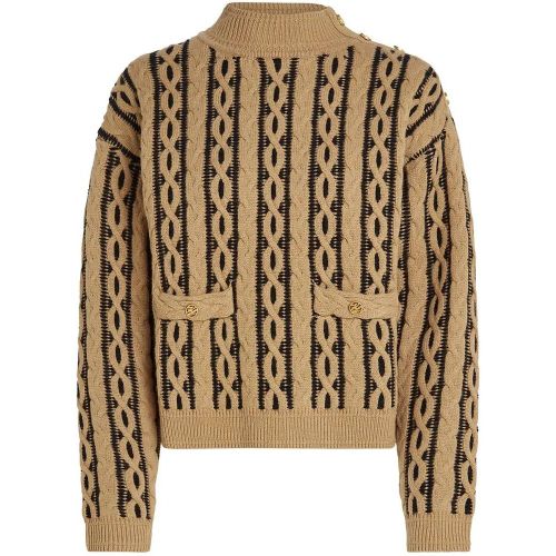 Strickpullover mit Zopfmuster und Stehkragen - Größe L - Karl Lagerfeld - Modalova