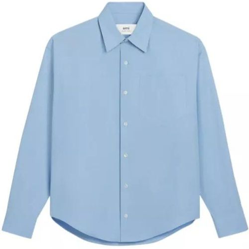 Long-Sleeve Cotton Shirt - Größe M - blue - AMI Paris - Modalova