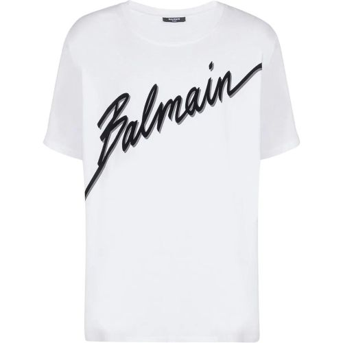 Cotton Logo T-shirt - Größe L - Balmain - Modalova