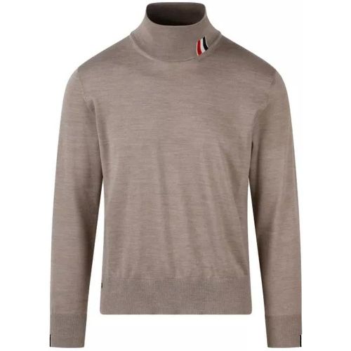 Rwb Stripe Intarsia Turtleneck Pullover - Größe 3 - beige - Thom Browne - Modalova