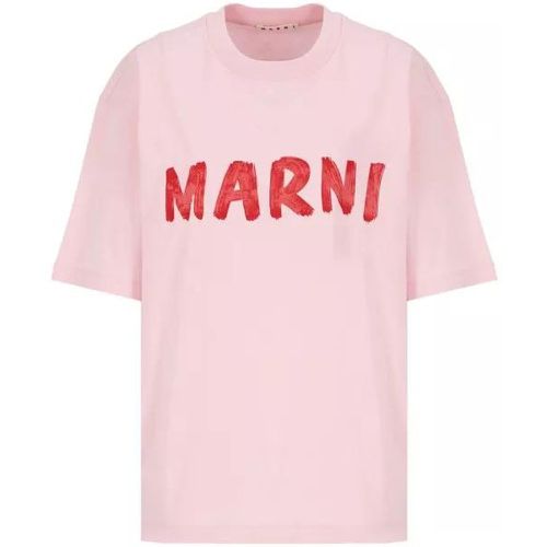 T-Shirt With Logo - Größe 38 - pink - Marni - Modalova