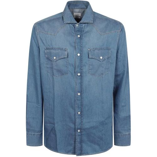 Lightweight Cotton Denim Shirt - Größe L - BRUNELLO CUCINELLI - Modalova