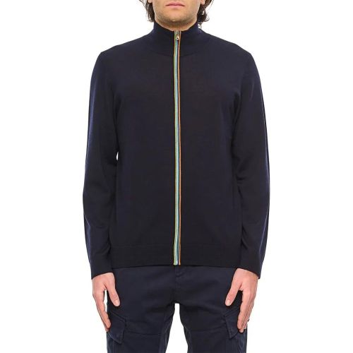 Navy Washable Merino Wool 'Signature Stripe' Zip C - Größe L - Paul Smith - Modalova