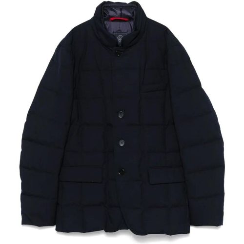 Navy Blue Layered Puffer Jacket - Größe XL - Fay - Modalova