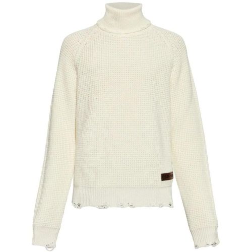 Chunky Knit Distressed White Wool Sweater - Größe L - Dsquared2 - Modalova