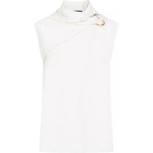 Draped Knitted Coconut Virgin Wool Tank Top - Größe 36 - white - Jil Sander - Modalova