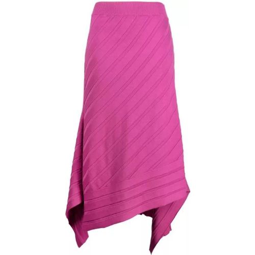 Pink Asymmetric Rib Knit Midi Skirt - Größe M - pink - Stella Mccartney - Modalova