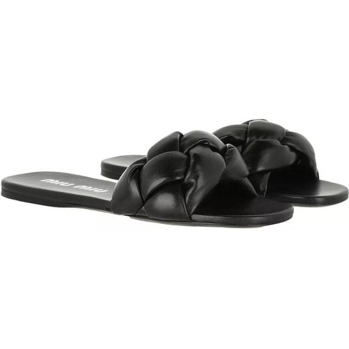 Slipper & Pantoletten - Padded Flat Sandals Leather - Gr. 38,5 (EU) - in - für Damen - Miu Miu - Modalova