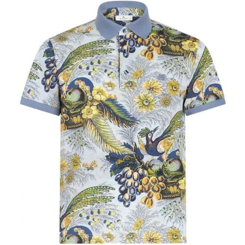 Multicolored Birds & Flowers Prints Polo Shirt - Größe M - multi - ETRO - Modalova