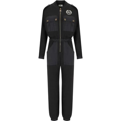 SCHWARZER JUMPSUIT MIT STICKERE - Größe 42 - Elisabetta Franchi - Modalova