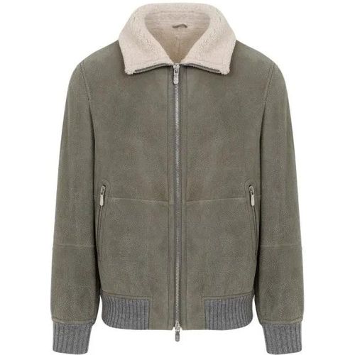 Leather Bomber Jacket - Größe L - grün - BRUNELLO CUCINELLI - Modalova