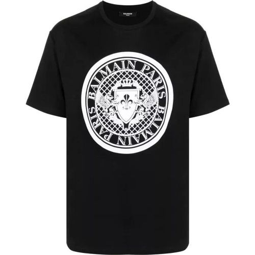 Logo-Print Cotton T-Shirt - Größe M - black - Balmain - Modalova