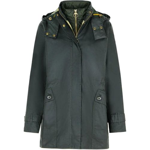 Kannich' Green Waxed Cotton Parka - Größe 12 - Barbour - Modalova