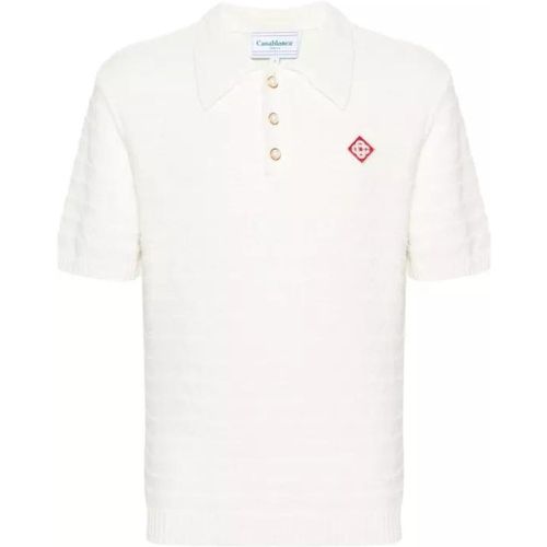 White Logo Patch Polo Shirt - Größe L - white - Casablanca - Modalova