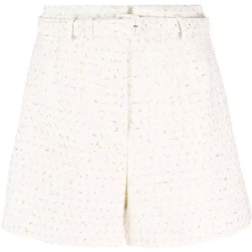 Belted Bouclé Shorts - Größe 6 - white - self-portrait - Modalova