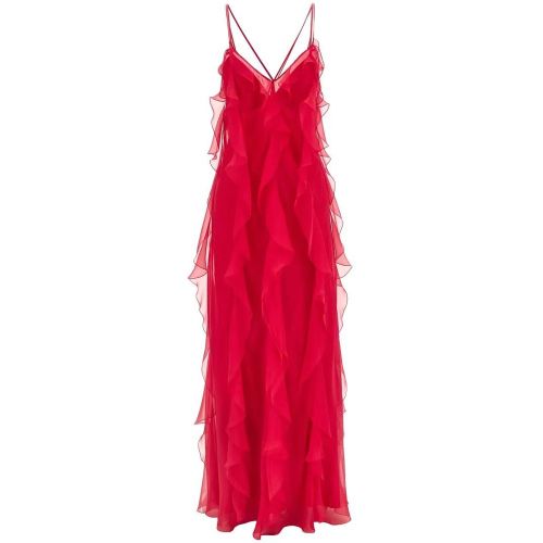 Long Silk Chiffon Maxi Dress With Petticoat - Größe 38 - alberta ferretti - Modalova