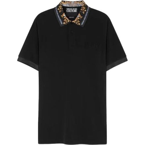 Polo Lizard Regular Fit Black Baroq - Größe L - Versace Jeans Couture - Modalova