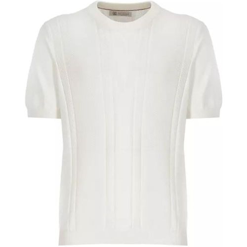 Cotton Sweater - Größe 50 - white - BRUNELLO CUCINELLI - Modalova