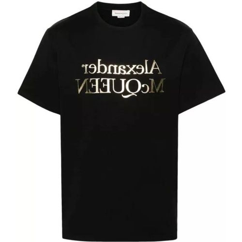 Reflected Logo Black T-Shirt - Größe M - black - alexander mcqueen - Modalova