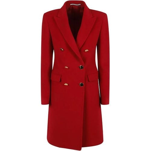 Ruby Red Wool-Cashmere Blend Mid-Length Coat - Größe 42 - Tagliatore - Modalova